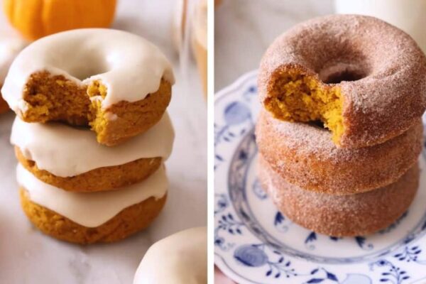 Super Easy Baked Pumpkin Donuts, homemade and freshly served