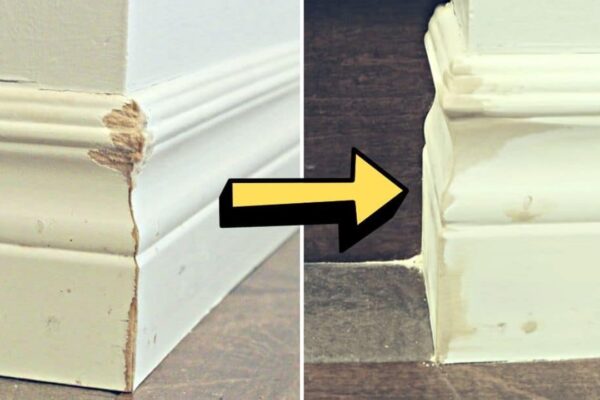 Finished Super Easy Baseboard Repair, a completed DIY project