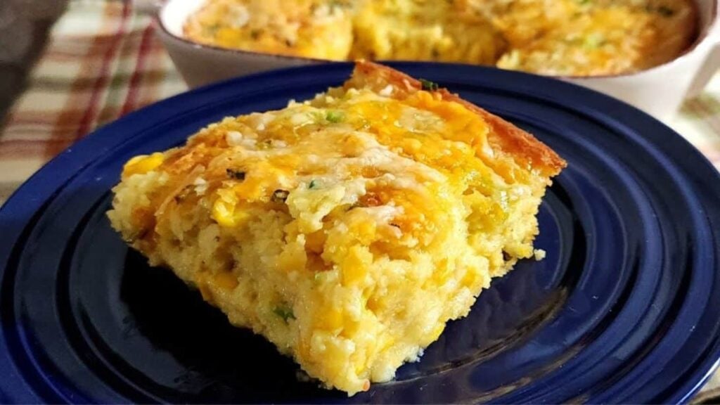 Super Easy Corn Casserole, homemade and freshly served