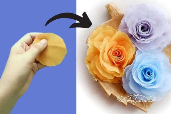 Finished Super Easy Fabric Flower DIY, a completed DIY project