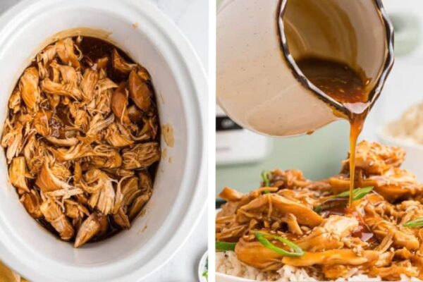 Super Easy Slow Cooker Teriyaki Chicken, homemade and freshly served