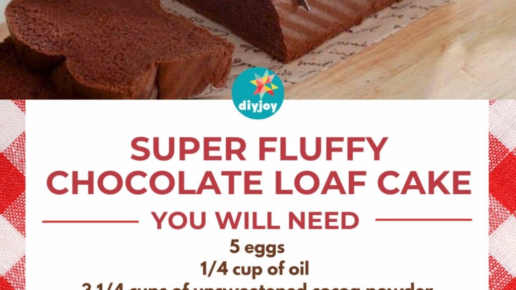 Super Fluffy Chocolate Loaf Cake, homemade and freshly served