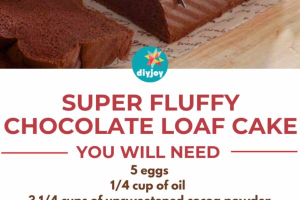 Super Fluffy Chocolate Loaf Cake, homemade and freshly served