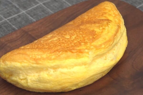 Super Fluffy Souffle Omelet, homemade and freshly served