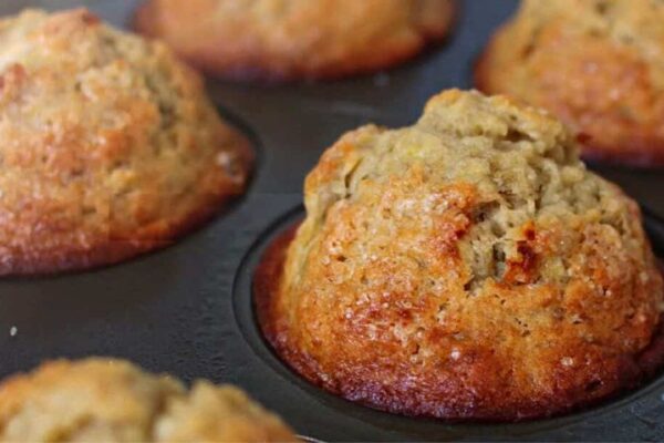 Super Moist Banana Muffin, homemade and freshly served
