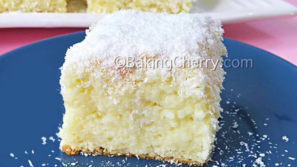 Super Moist Coconut Cake, homemade and freshly served