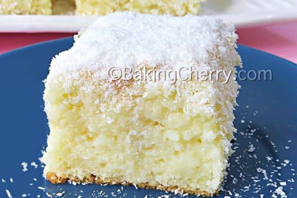 Super Moist Coconut Cake, homemade and freshly served