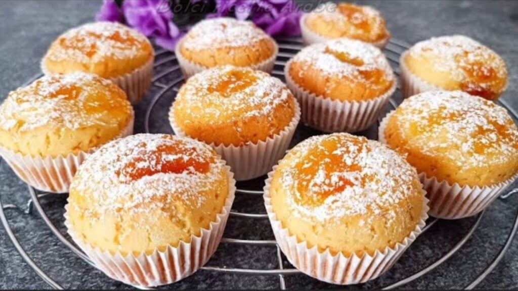 Super Soft and Fluffy Muffin with Jam, homemade and freshly served