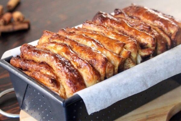Super Soft Pull Apart Cinnamon Bread, homemade and freshly served