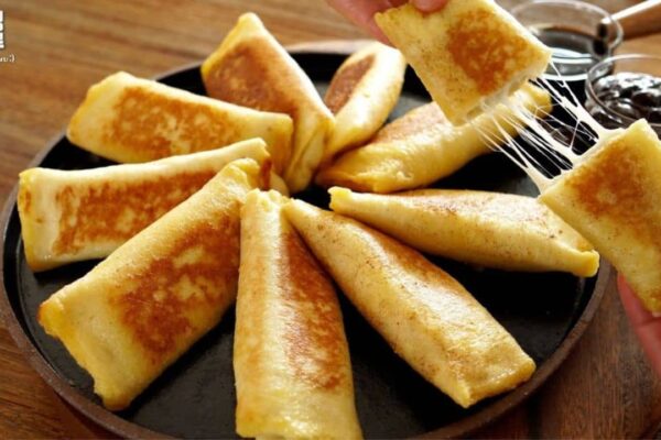 Sweet Banana Cheese French Toast, homemade and freshly served