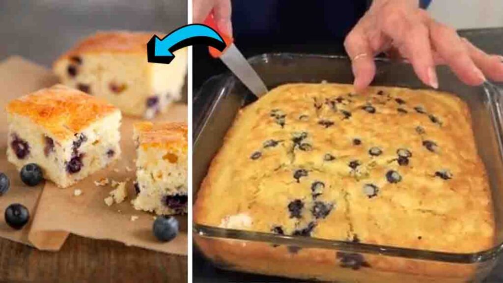 Sweet Blueberry Cornbread, homemade and freshly served