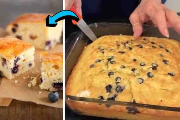 Sweet Blueberry Cornbread, homemade and freshly served