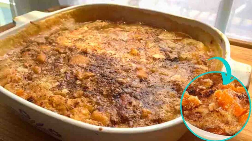 Sweet Potato Cobbler, homemade and freshly served