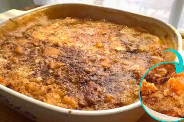 Sweet Potato Cobbler, homemade and freshly served