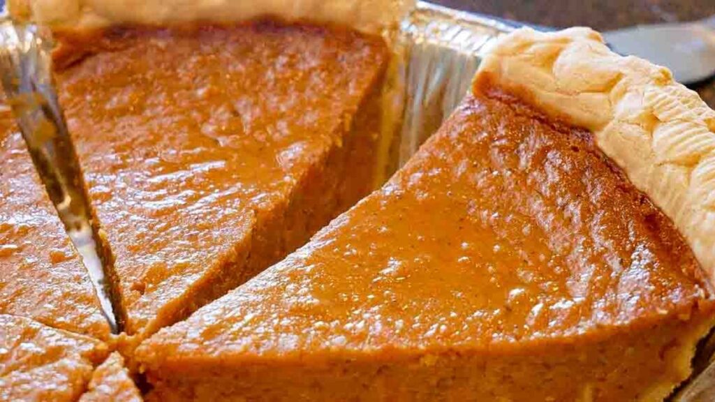 Sweet Potato Pie, homemade and freshly served