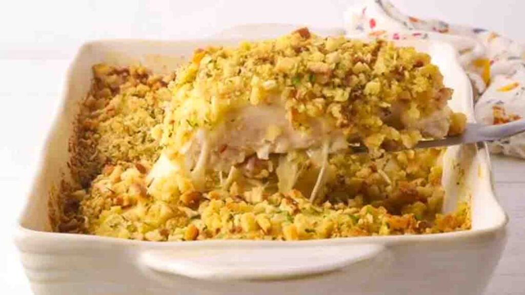 Swiss Chicken Casserole, homemade and freshly served
