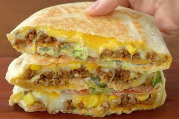 Taco Bell’s Crunchwrap Supreme, homemade and freshly served