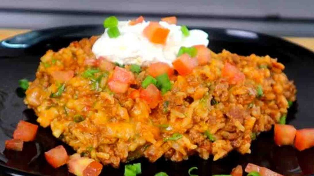 Quick and Easy Taco Rice, homemade and freshly served
