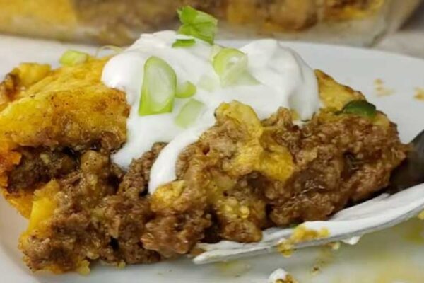 Easy Tamale Pie, homemade and freshly served