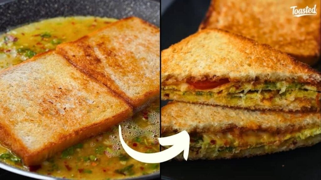 Tasty Egg Breakfast Sandwich, homemade and freshly served