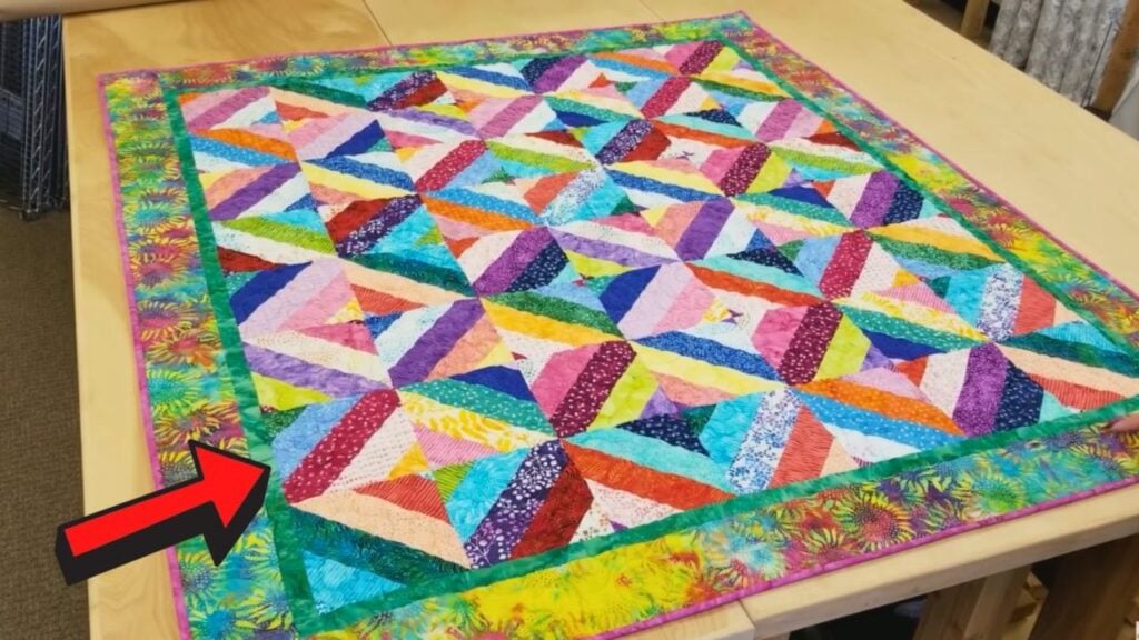 Finished Tea Time Quilt Using 2 1/2″ Strips, a completed DIY project
