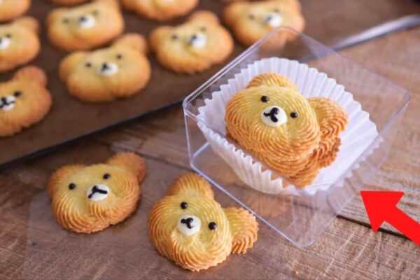 Teddy Bear Butter Cookie, homemade and freshly served