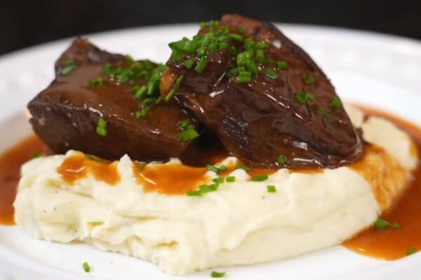 Tender Beef Short Ribs, homemade and freshly served