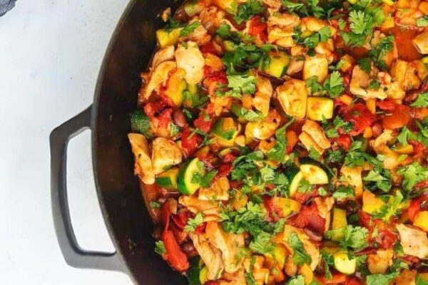 Tex-Mex Chicken and Veggies, homemade and freshly served