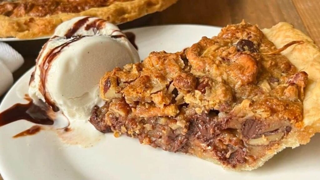 Texas Trash Pie, homemade and freshly served