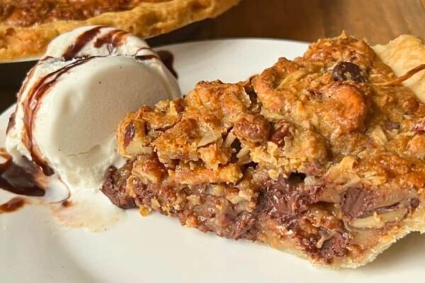 Texas Trash Pie, homemade and freshly served