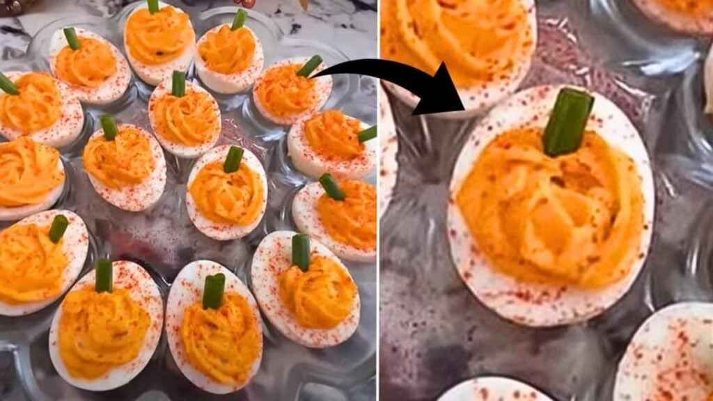 Thanksgiving Deviled Eggs, homemade and freshly served