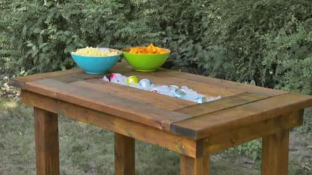 Finished The Best Backyard BBQs Have This DIY Trough Table, a completed DIY project