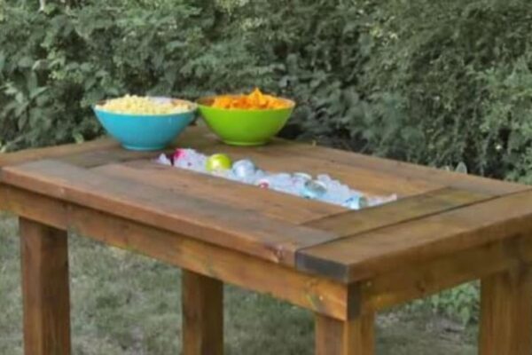 Finished The Best Backyard BBQs Have This DIY Trough Table, a completed DIY project