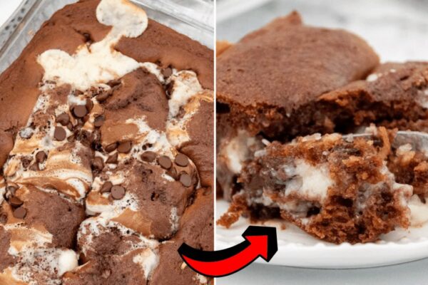 The Easiest Earthquake Cake, homemade and freshly served