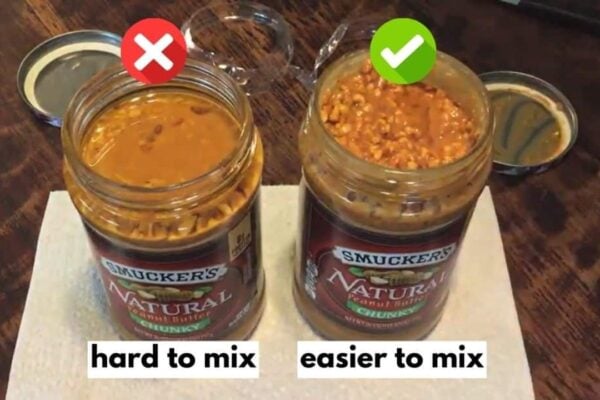 The Easiest Way to Stir Natural Peanut Butter, homemade and freshly served