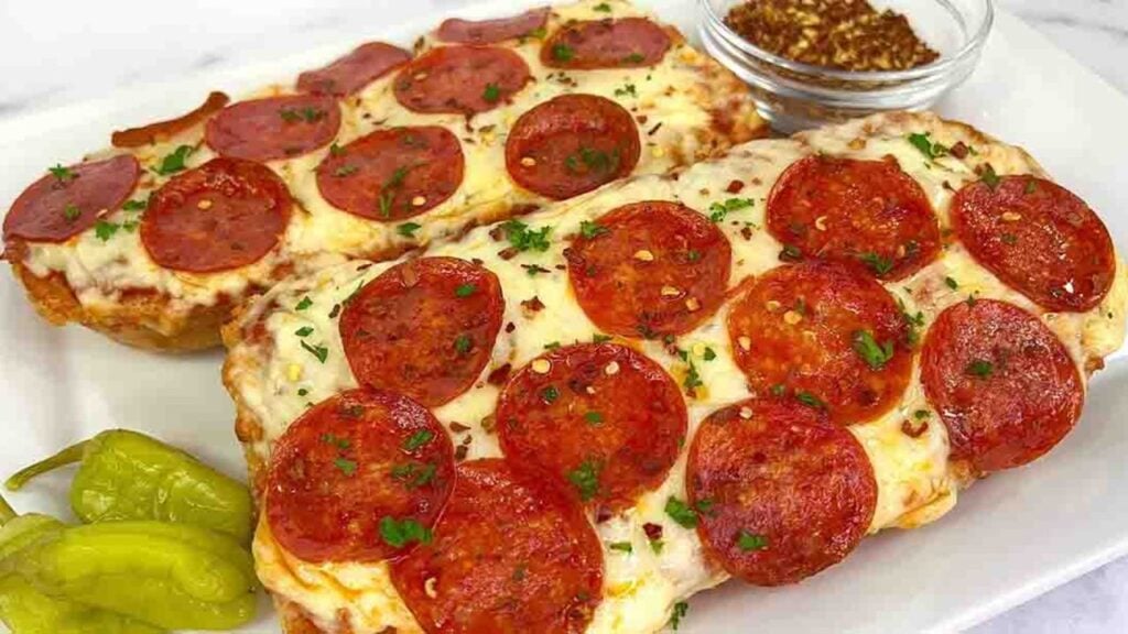 TikTok French Bread Pizza, homemade and freshly served