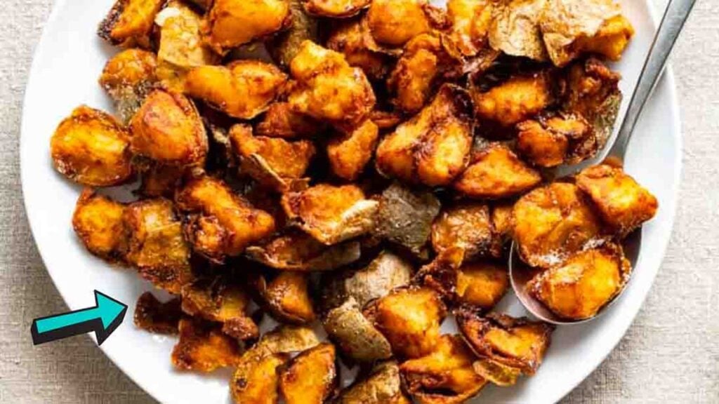 Torn and Fried Potatoes, homemade and freshly served
