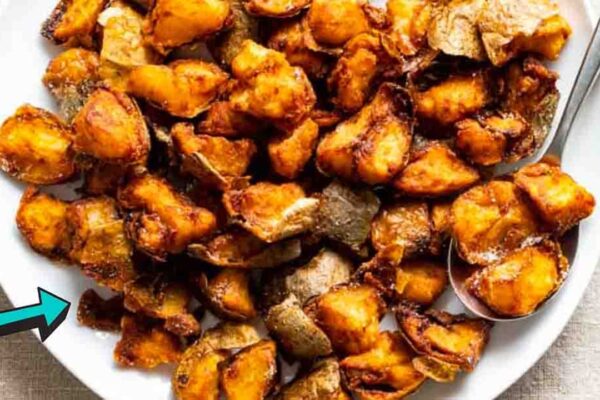 Torn and Fried Potatoes, homemade and freshly served
