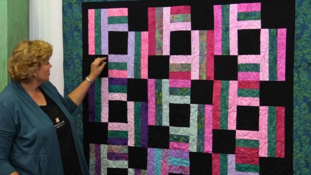 Finished Town Square Quilt Using 2.5-Inch Strips, a completed DIY project