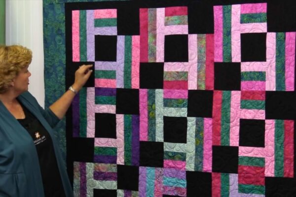 Finished Town Square Quilt Using 2.5-Inch Strips, a completed DIY project