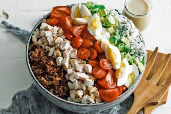 Traditional Cobb Salad, homemade and freshly served