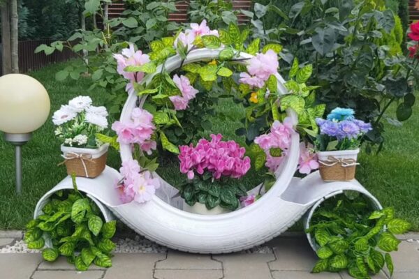Finished Transform An Old Car Tire Into A Pretty Planter, a completed DIY project