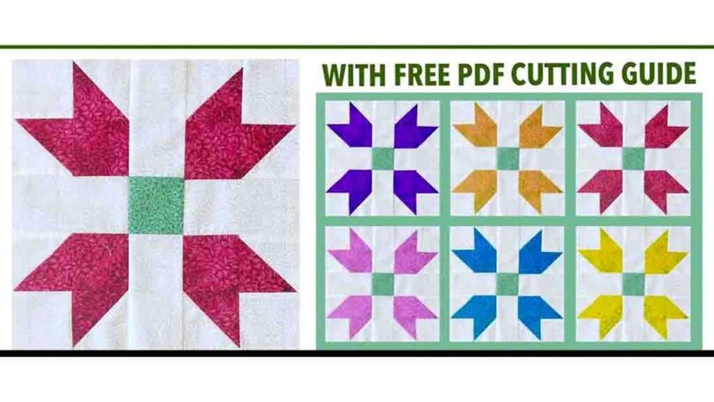 Finished Tulip Square Quilt Block, a completed DIY project