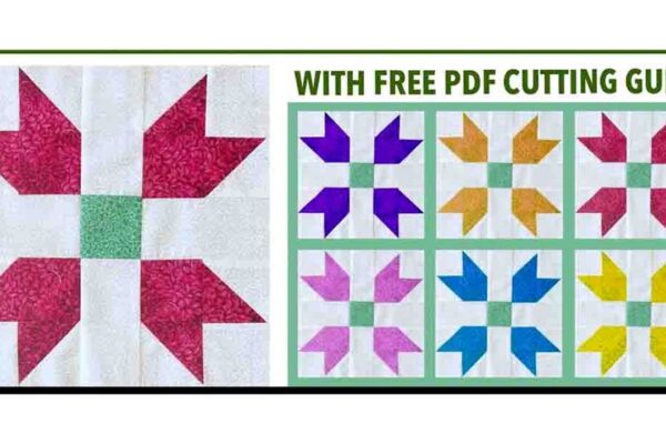 Finished Tulip Square Quilt Block, a completed DIY project