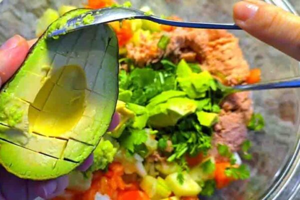 Tuna Avocado Salad, homemade and freshly served