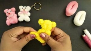 Finished Turn a Hair Tie into a Teddy Bear Keychain, a completed DIY project