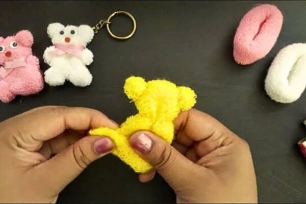 Finished Turn a Hair Tie into a Teddy Bear Keychain, a completed DIY project