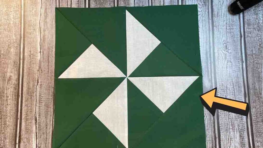 Finished Turnstile Quilt Block, a completed DIY project