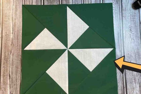 Finished Turnstile Quilt Block, a completed DIY project