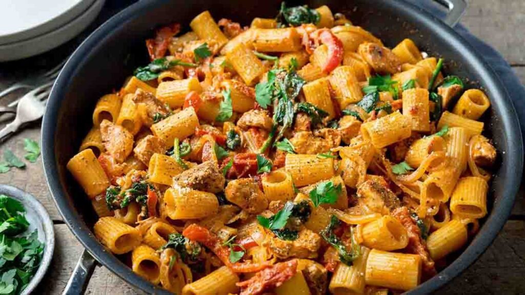 Tuscan Chicken Pasta, homemade and freshly served
